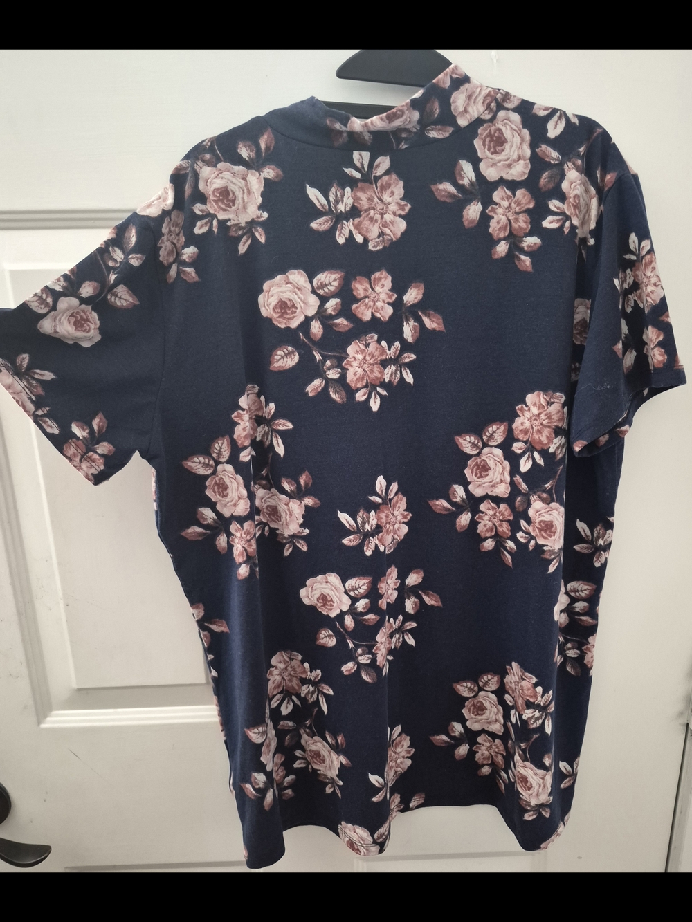 LuLaRoe RUTH, Navy with Floral Blush Roses - Picture 1 of 4